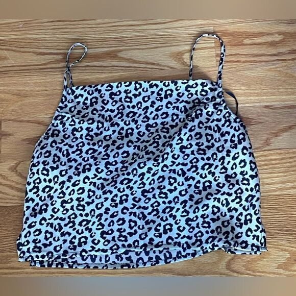 Forever 21 Cheetah Leopard Cropped Strappy Tank Spaghetti Strap Small S - Picture 4 of 9